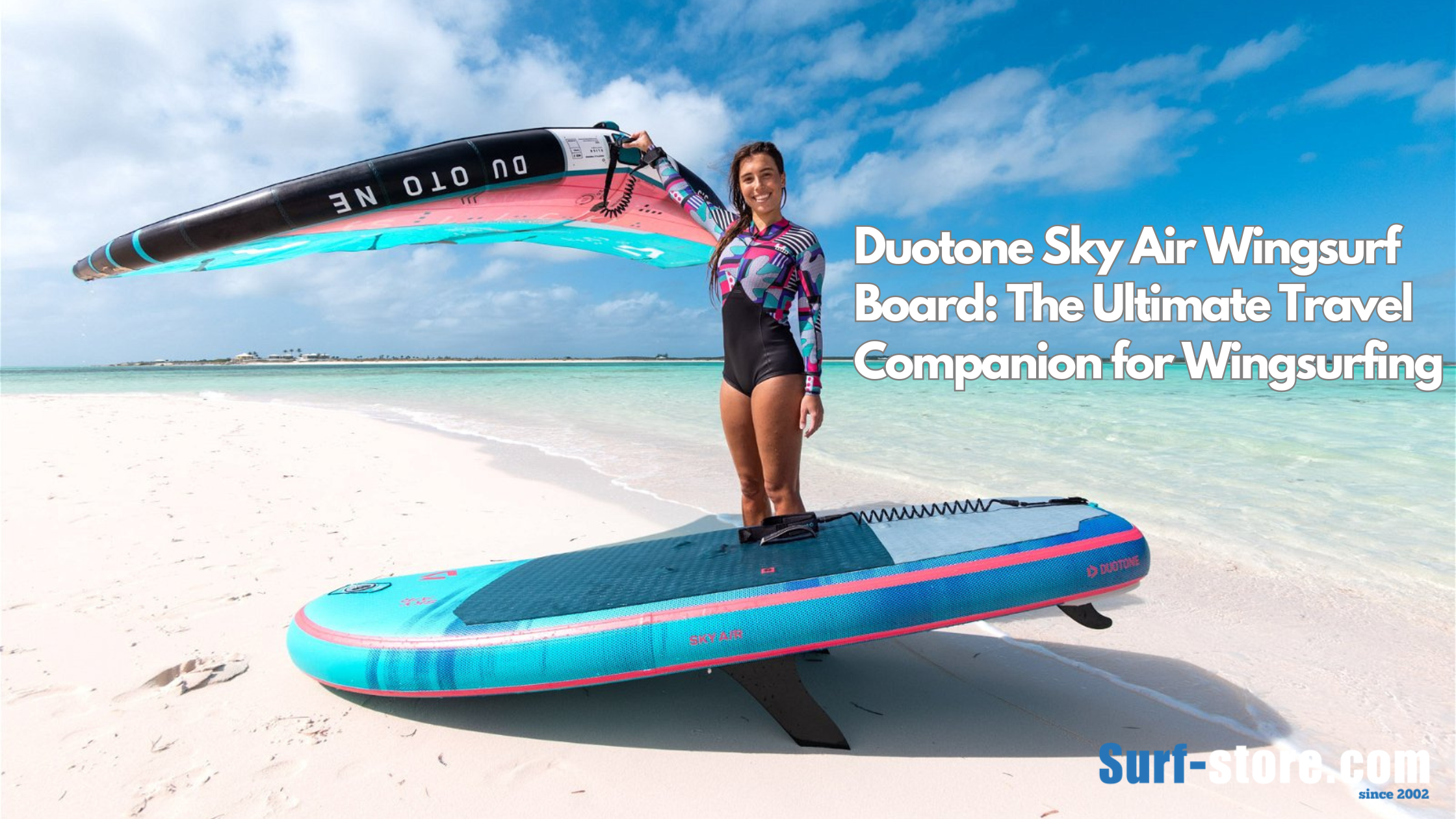 Duotone Sky Air Wingsurf Board in action, showcasing its sleek design and travel-ready features.