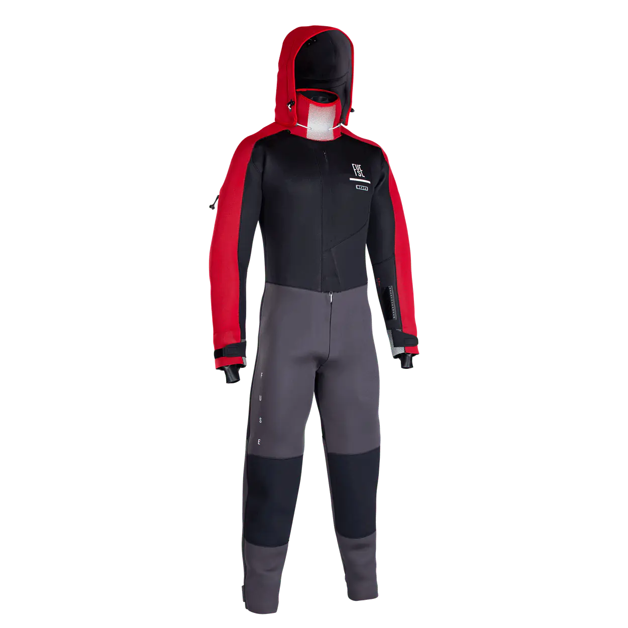 ION Fuse Drysuit 4/3 Back Zip unisex Color: 900/5xx black/red, Size: 52/L