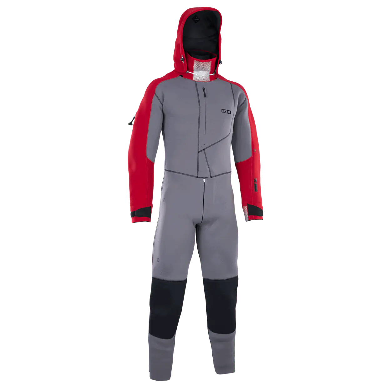 ION Fuse Drysuit 4/3 Back Zip unisex Color: 215/501 grey/red, Size: 52/L
