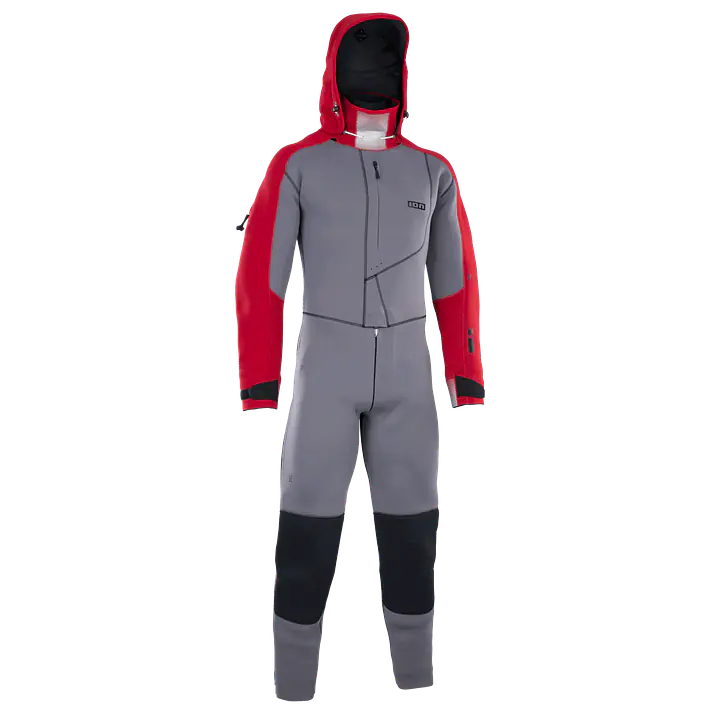 ION Fuse Drysuit 4/3 Back Zip unisex Color: 215/501 grey/red, Size: 52/L